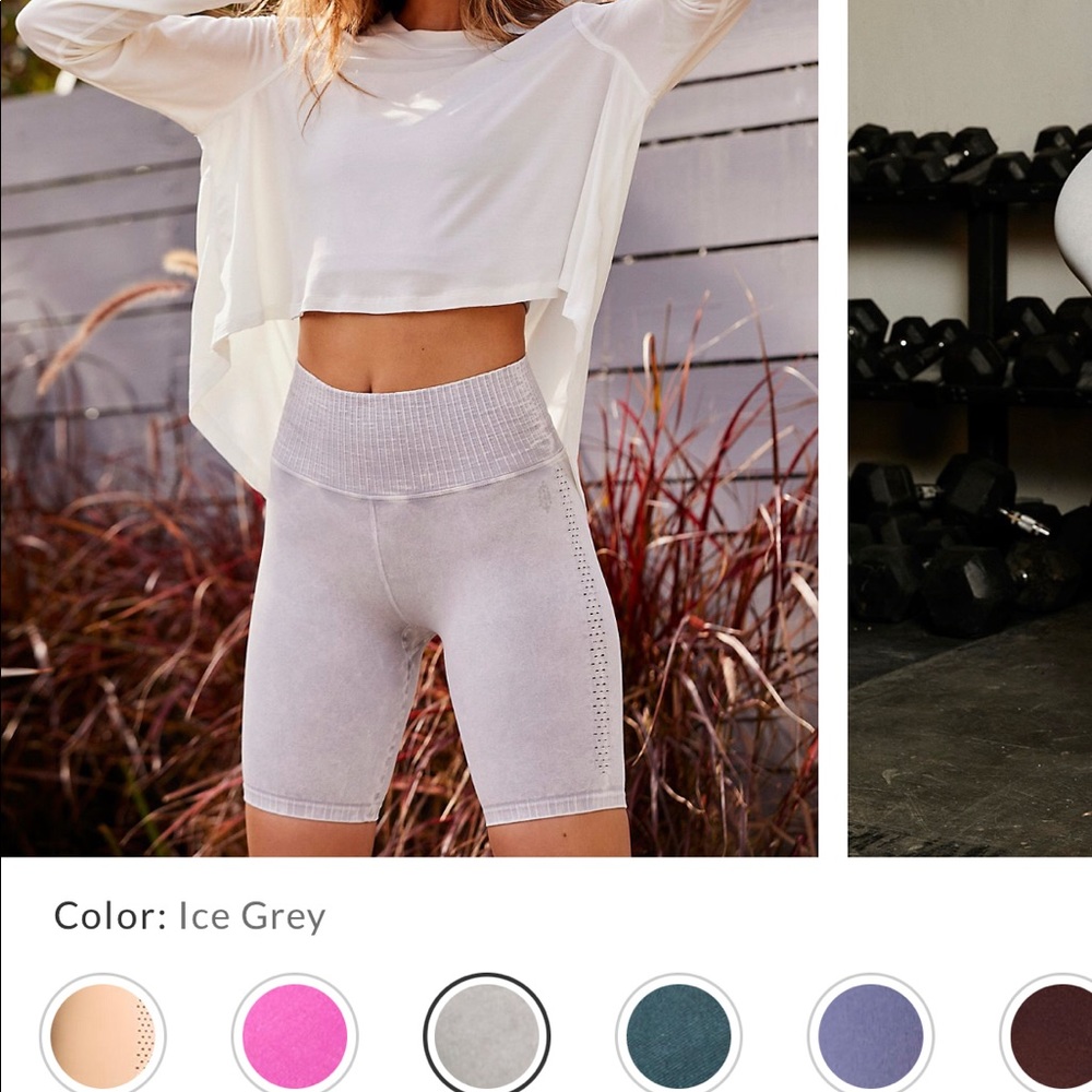 Free People Good Karma bike short ice grey SZ M/L